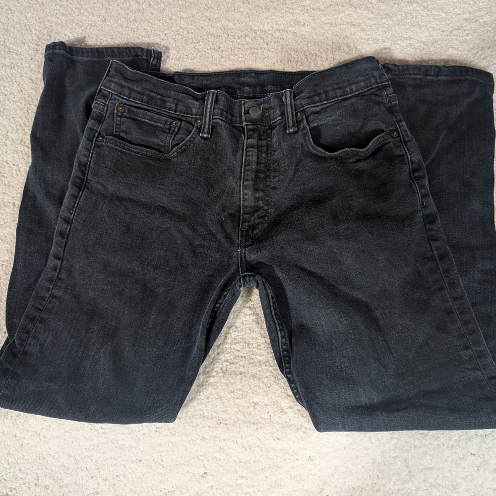 Levi's 502 Black Straight Jeans Classic Fit Size 32 30